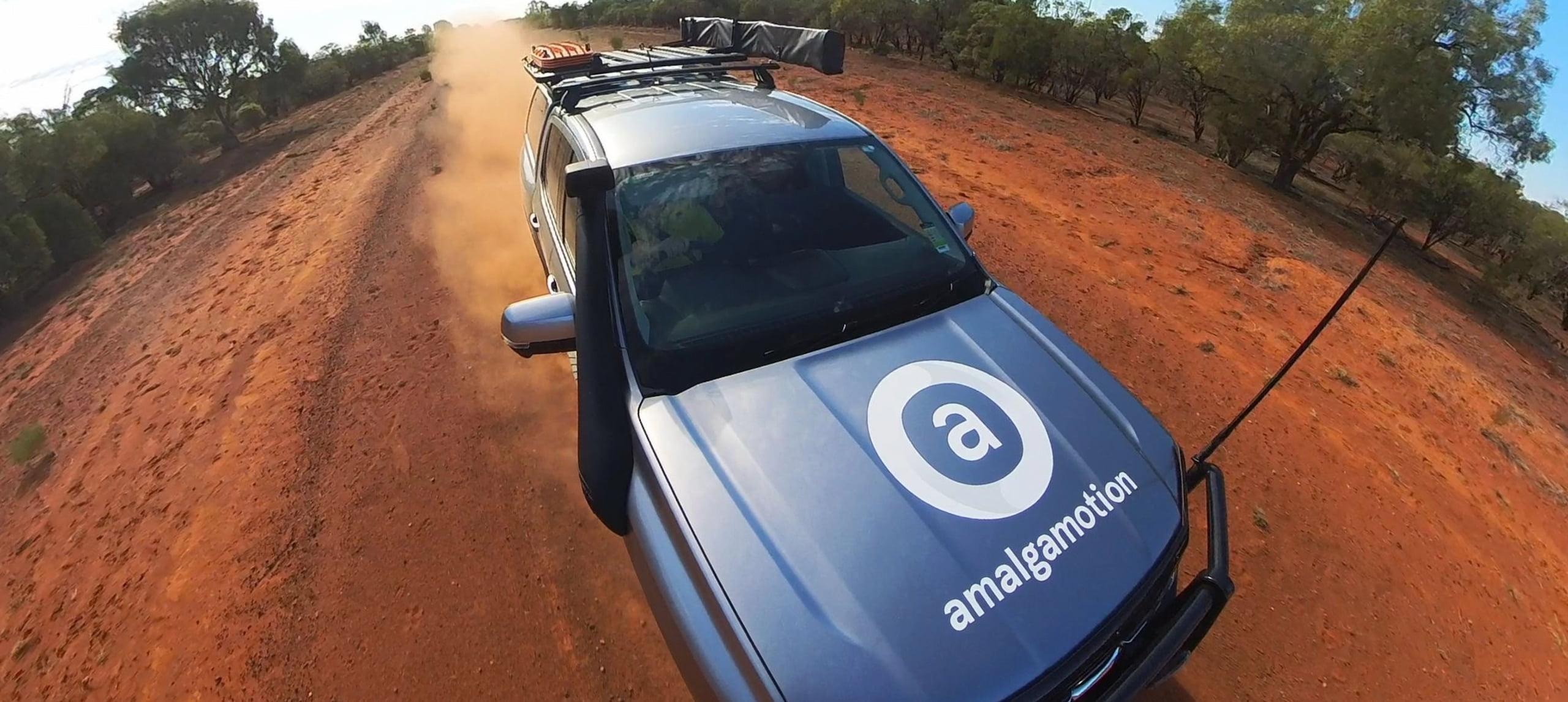 Amalgamotion branded vehicle off road